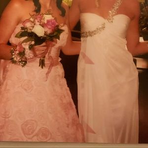 White formal dress strapless